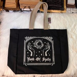 Brand New Eye to the Sky Book of Spells 100% Cotton Reusable Tote Bag in Black